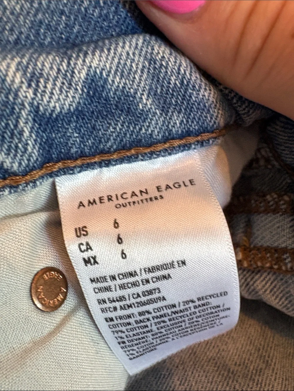 American Eagle Outfitters Light Blue Distressed Denim Cutoff Shorts - Picture 3 of 4